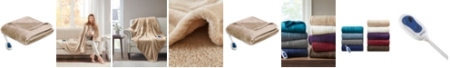 Beautyrest Oversized Solid Microlight Reverses to Micro Berber Electric Throw